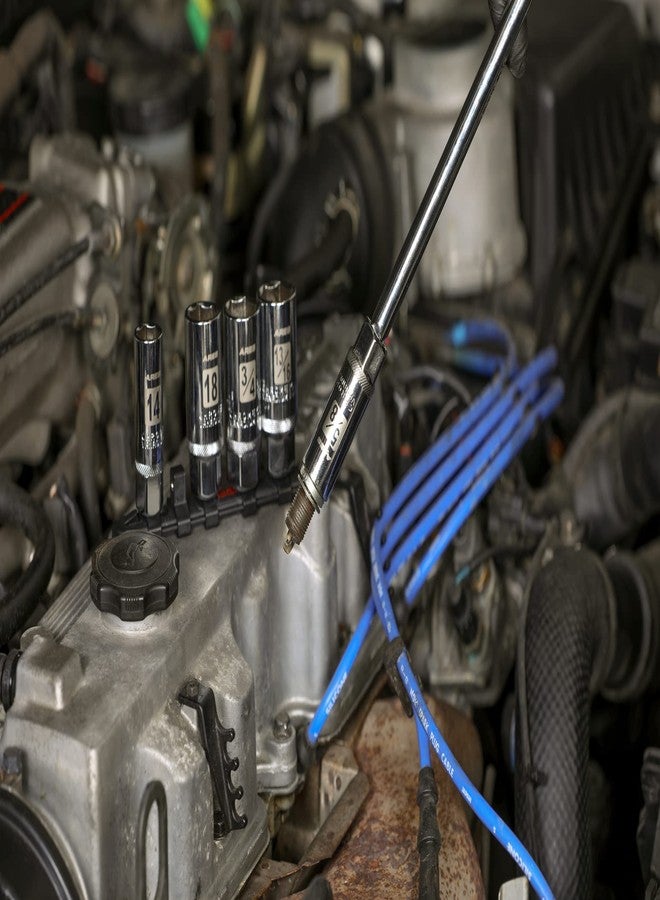 ARES 11016-5-Piece Magnetic Spark Plug Socket Set - Includes 14mm and 16mm Thin Wall Sockets and 9/16-inch, 5/8-inch, and 13/16-inch Sockets - Convenient Reusable Storage Rail Included - Image 5